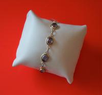 Old 925 Sterling Silver Amethyst Gem Set Link Bracelet - Boxed (2 of 8) Old 925 Sterling Silver Amethyst Gem Set Link Bracelet - Boxed (2 of 8)