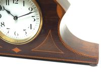 Impressive Solid Mahogany Edwardian Timepiece Clock Hat Shaped With Satinwood Inlaid Decoration (5 of 8) Impressive Solid Mahogany Edwardian Timepiece Clock Hat Shaped With Satinwood Inlaid Decoration (5 of 8)