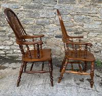 Pair of Antique Broad Arm Windsor Chairs (5 of 28) Pair of Antique Broad Arm Windsor Chairs (5 of 28)