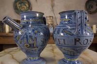Pair of Mid 17th Century Italian Majolica Berettino Wet Drug Jars (5 of 11) Pair of Mid 17th Century Italian Majolica Berettino Wet Drug Jars (5 of 11)