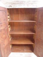 Handmade Indian Mango & Teak Large Painted White & Green 2 Door Storage Cupboard (6 of 7) Handmade Indian Mango & Teak Large Painted White & Green 2 Door Storage Cupboard (6 of 7)