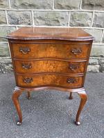 Antique Burr Walnut Bedside Chest of Drawers