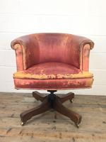 Antique Distressed Leather Swivel Armchair (2 of 8) Antique Distressed Leather Swivel Armchair (2 of 8)