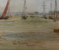 Watercolour 'The Schooner Yacht Reverie' by W.L.Wyllie RA c 1920 (2 of 2) Watercolour 'The Schooner Yacht Reverie' by W.L.Wyllie RA c 1920 (2 of 2)