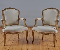 Pair Of French Louis XV Style Painted And Gilt Armchairs (3 of 8) Pair Of French Louis XV Style Painted And Gilt Armchairs (3 of 8)