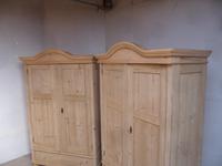 Pair of Antique Pine Cottage / Low Knockdown Wardrobes to wax / paint (2 of 12) Pair of Antique Pine Cottage / Low Knockdown Wardrobes to wax / paint (2 of 12)