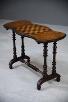 Antique Walnut Inlaid Victorian Games Table (9 of 10) Antique Walnut Inlaid Victorian Games Table (9 of 10)