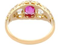 1.28ct Burmese Pink Sapphire & 0.76ct Diamond, 22ct Yellow Gold Trilogy Ring - Antique Victorian (5 of 12) 1.28ct Burmese Pink Sapphire & 0.76ct Diamond, 22ct Yellow Gold Trilogy Ring - Antique Victorian (5 of 12)