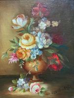 Superb Original Early 20th Century Continental Miniature Floral Still Life Oil Painting (6 of 11) Superb Original Early 20th Century Continental Miniature Floral Still Life Oil Painting (6 of 11)