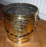 Brass Embossed Pot c.1900 (2 of 2) Brass Embossed Pot c.1900 (2 of 2)