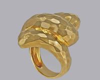 Henry Dunay Sculptured 18ct Gold Statement Ring | Exceptional 1980s Hammered Design | Iconic American Design