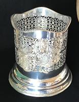 Silver Plate on Copper Reticulated Bottle Holder (4 of 5) Silver Plate on Copper Reticulated Bottle Holder (4 of 5)