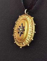 Victorian 9ct Gold Blue Enamel Pendant, Seed Pearl Star (5 of 10) Victorian 9ct Gold Blue Enamel Pendant, Seed Pearl Star (5 of 10)