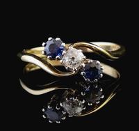 Vintage Art Deco Sapphire & Diamond Trilogy Ring (10 of 10) Vintage Art Deco Sapphire & Diamond Trilogy Ring (10 of 10)