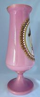 Large Victorian Hand Decorated Overlaid Pink Glass Vase. (5 of 8) Large Victorian Hand Decorated Overlaid Pink Glass Vase. (5 of 8)
