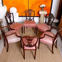 6 Dining Chairs Hepplewhite Mahogany Leather 19th Century (13 of 15) 6 Dining Chairs Hepplewhite Mahogany Leather 19th Century (13 of 15)