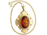 21.63ct Citrine, Enamel and 18ct Yellow Gold Pendant - Antique Victorian (1869) (3 of 9) 21.63ct Citrine, Enamel and 18ct Yellow Gold Pendant - Antique Victorian (1869) (3 of 9)