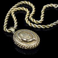 Antique Oval Buckle Fancy Locket and Rope Chain Sterling Silver Gold Gilt Necklace (6 of 11) Antique Oval Buckle Fancy Locket and Rope Chain Sterling Silver Gold Gilt Necklace (6 of 11)