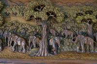 Indian Teak Coffee Table & Side Table Set Carved with Elephants (10 of 11) Indian Teak Coffee Table & Side Table Set Carved with Elephants (10 of 11)