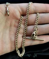 Antique 9ct Yellow Gold Double Albert Chain, Watch Chain, Curb Link (6 of 13) Antique 9ct Yellow Gold Double Albert Chain, Watch Chain, Curb Link (6 of 13)