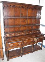 1960's Large Oak Dresser with Crossbanding and display rack with Spice Drawers (2 of 4) 1960's Large Oak Dresser with Crossbanding and display rack with Spice Drawers (2 of 4)
