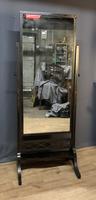 Black Lacquered Chinoiserie Edwardian Cheval Dressing Mirror (7 of 12) Black Lacquered Chinoiserie Edwardian Cheval Dressing Mirror (7 of 12)