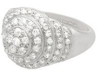 1.48ct Diamond & Platinum Bombe Cocktail Ring - Vintage c.1940 (3 of 9) 1.48ct Diamond & Platinum Bombe Cocktail Ring - Vintage c.1940 (3 of 9)