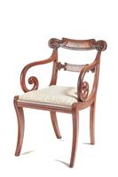 Fine Regency Mahogany Elbow Desk Chair