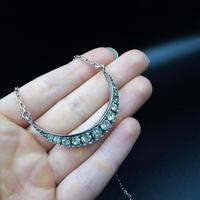 Antique Victorian Paste Crescent Moon Sterling Silver Conversion Necklace 16" (4 of 9) Antique Victorian Paste Crescent Moon Sterling Silver Conversion Necklace 16" (4 of 9)