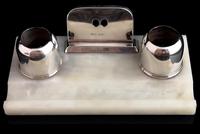 Art Deco Silver & Alabaster Desk Stand, Inkstand (11 of 13) Art Deco Silver & Alabaster Desk Stand, Inkstand (11 of 13)