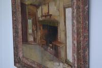 19th Century Oil on Canvas Interior Scene with Fireplace (8 of 11) 19th Century Oil on Canvas Interior Scene with Fireplace (8 of 11)