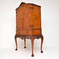 Antique Queen Anne Style Burr Walnut Cocktail Cabinet (4 of 11) Antique Queen Anne Style Burr Walnut Cocktail Cabinet (4 of 11)