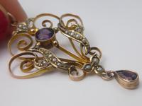 Edwardian Amethyst & Pearl Pendant & Chain (2 of 7) Edwardian Amethyst & Pearl Pendant & Chain (2 of 7)