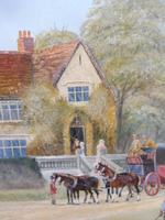 Large oil on canvas Old fashioned view Listed artist Richard Temple (4 of 10) Large oil on canvas Old fashioned view Listed artist Richard Temple (4 of 10)