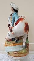 Pair of Antique English Victorian Staffordshire Pottery Figures - Milkman & Milkmaid with Cows - H 2314d / H 2314c (3 of 13) Pair of Antique English Victorian Staffordshire Pottery Figures - Milkman & Milkmaid with Cows - H 2314d / H 2314c (3 of 13)