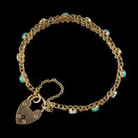 Antique Edwardian Opal Turquoise Gate Bracelet 9ct Gold Walker & Hall c.1901 (4 of 7) Antique Edwardian Opal Turquoise Gate Bracelet 9ct Gold Walker & Hall c.1901 (4 of 7)