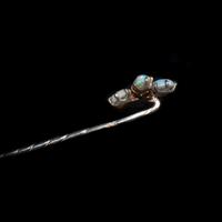 Boxed Antique Natural Opal & Spinel Silver Stick Pin Brooch (4 of 9) Boxed Antique Natural Opal & Spinel Silver Stick Pin Brooch (4 of 9)