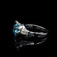 French Blue Zircon & Diamond Platinum & 18ct Gold Solitaire Ring (7 of 10) French Blue Zircon & Diamond Platinum & 18ct Gold Solitaire Ring (7 of 10)