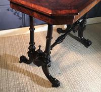 Victorian Burr Walnut Stretcher Table (8 of 9) Victorian Burr Walnut Stretcher Table (8 of 9)
