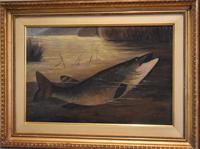 English Naive School Oil of a Pike (4 of 6) English Naive School Oil of a Pike (4 of 6)