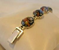 Vintage Silver & Milliflori Glass Bracelet 1970s Length 7 3/4" Heavy 23.7 Grams (7 of 12) Vintage Silver & Milliflori Glass Bracelet 1970s Length 7 3/4" Heavy 23.7 Grams (7 of 12)