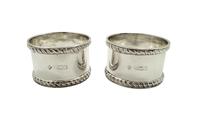 Pair of Antique Edwardian Sterling Silver Napkin Rings in Case 1909 (4 of 9) Pair of Antique Edwardian Sterling Silver Napkin Rings in Case 1909 (4 of 9)