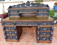 Country Oak Lions Head Pedestal Desk 1850 W M Richardson Ltd (12 of 12) Country Oak Lions Head Pedestal Desk 1850 W M Richardson Ltd (12 of 12)