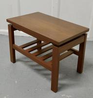 Small Mid Century Modern Teak Coffee Table with Magazine Shelf Under (3 of 4) Small Mid Century Modern Teak Coffee Table with Magazine Shelf Under (3 of 4)