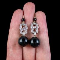 Art Deco Onyx Diamond Drop Earrings Platinum 18ct Gold Circa 1920 (4 of 4) Art Deco Onyx Diamond Drop Earrings Platinum 18ct Gold Circa 1920 (4 of 4)