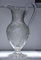 Large, vine-engraved, Victorian, English 'possibly Stourbridge' ewer or claret jug (2 of 5) Large, vine-engraved, Victorian, English 'possibly Stourbridge' ewer or claret jug (2 of 5)
