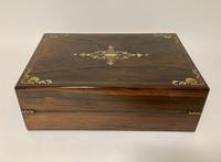 Antique Victorian Rosewood Abalone Mother of Pearl Inlaid Writing Slope Box (11 of 13) Antique Victorian Rosewood Abalone Mother of Pearl Inlaid Writing Slope Box (11 of 13)