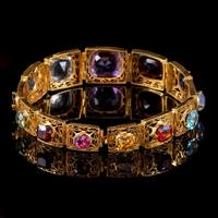 Art Deco Gemstone Bracelet Silver 18ct Gold Gilt c.1920 (8 of 8) Art Deco Gemstone Bracelet Silver 18ct Gold Gilt c.1920 (8 of 8)