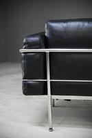 LC3 Style Black Leather & Chrome 3 Seater Sofa (18 of 22) LC3 Style Black Leather & Chrome 3 Seater Sofa (18 of 22)