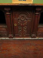 Antique Carved Oak Writing Bureau Desk with Fall Front, Handsome Gothic Piece (19 of 24) Antique Carved Oak Writing Bureau Desk with Fall Front, Handsome Gothic Piece (19 of 24)